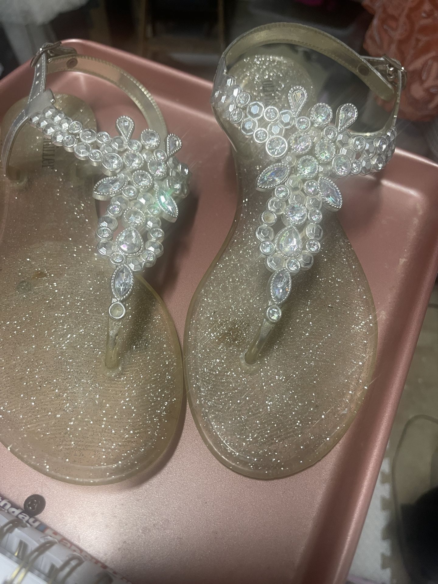 Rhinestone Sandals Size 9
