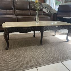 Coffee Table Marble And Wood 