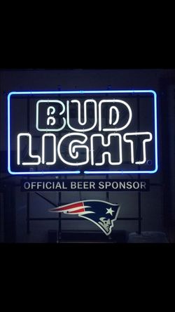 New England Patriots Bud Light Neon Sign