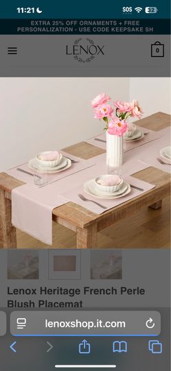 Lenox Heritage French Perle Blush Placemat