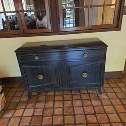 Vintage solid wood black buffet