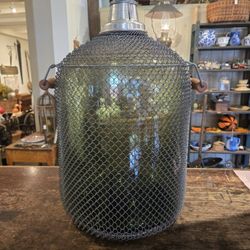 Antique Green Glass Demijohn
