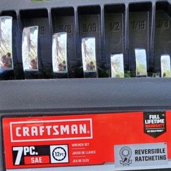 7 piece Craftsman with Reverse wrench Set SAE