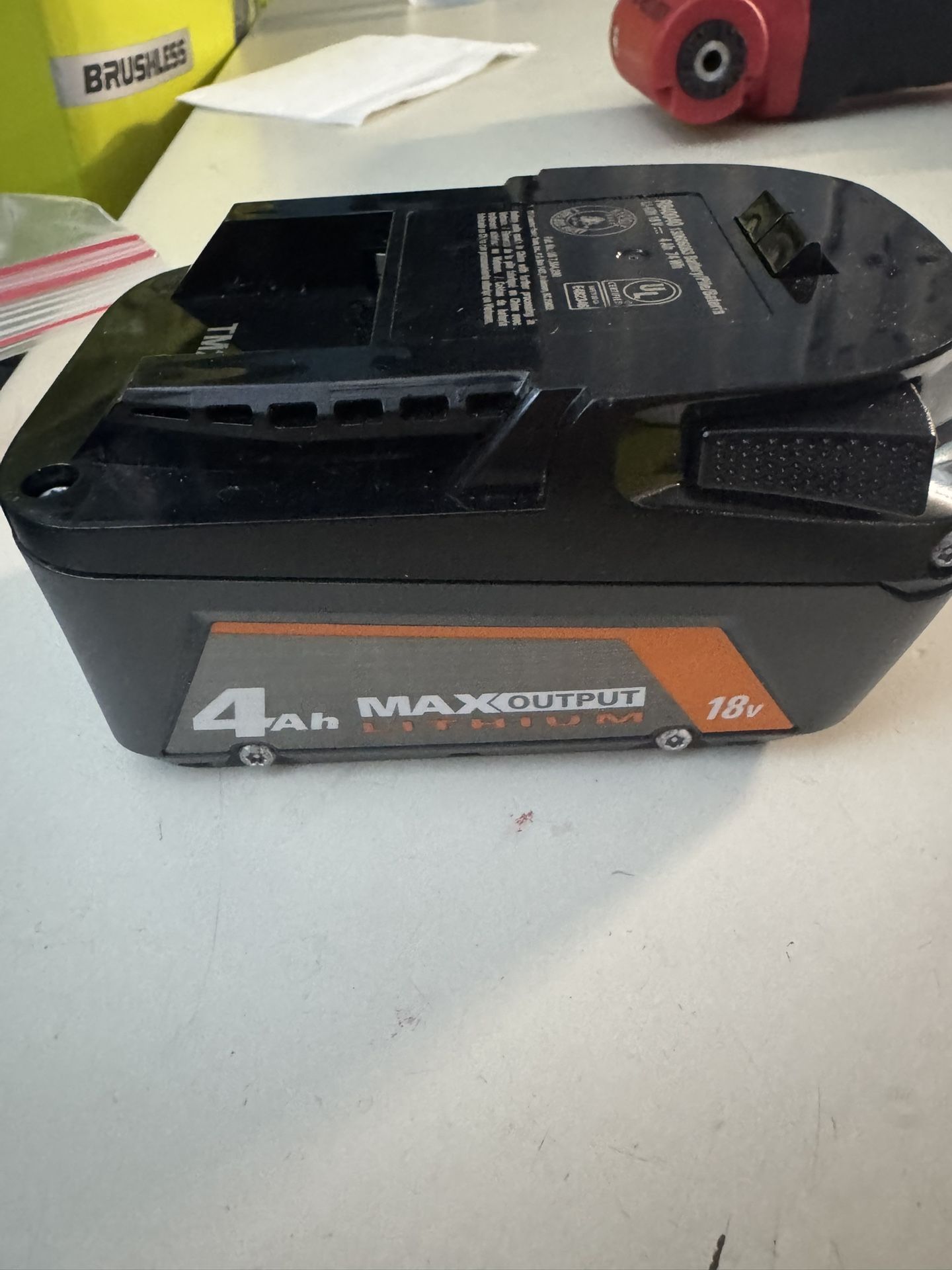 Ridgid 18V 4AH Max Output Battery