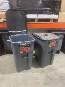 Rubbermaid Commercial BRUTE 50-Gallon Rolling Trash Cans – $35 Each