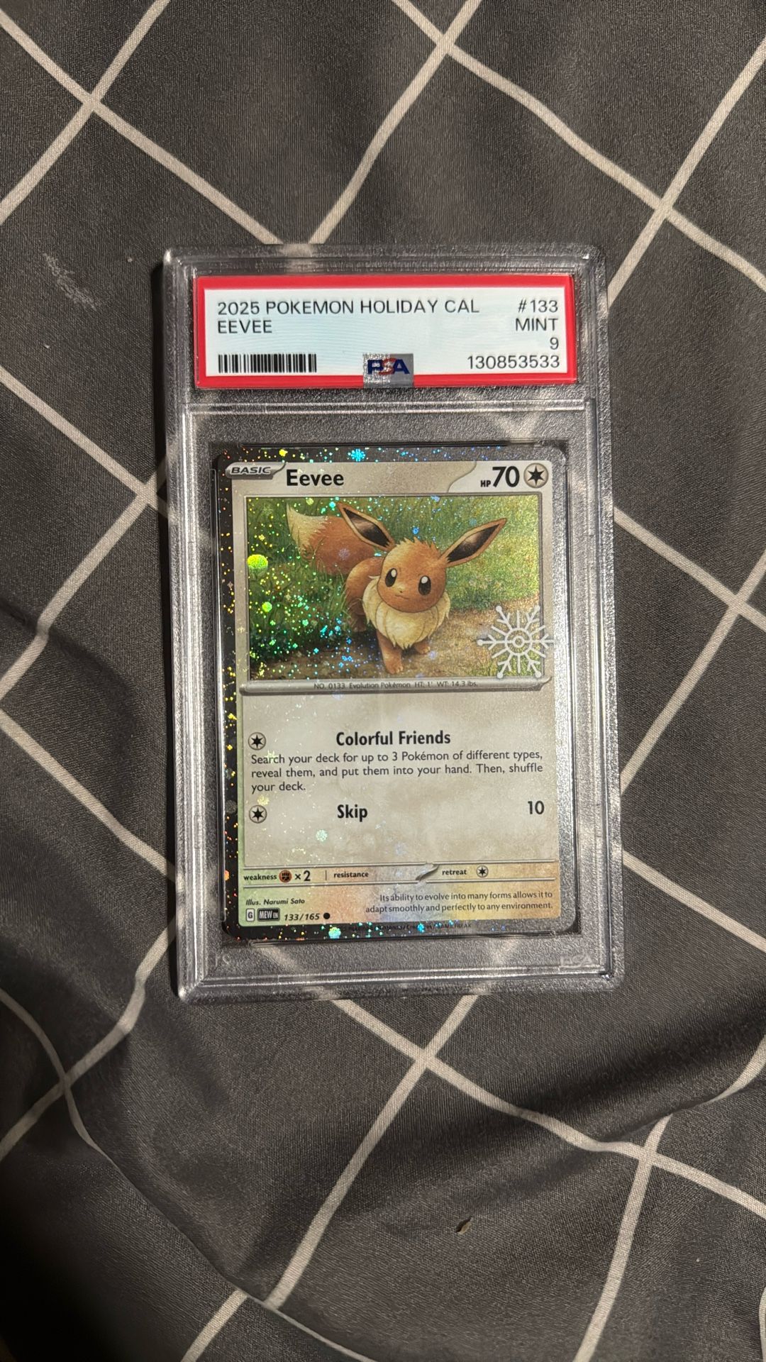 2025 Pokemon Holiday Calendar Eevee #133 Psa9