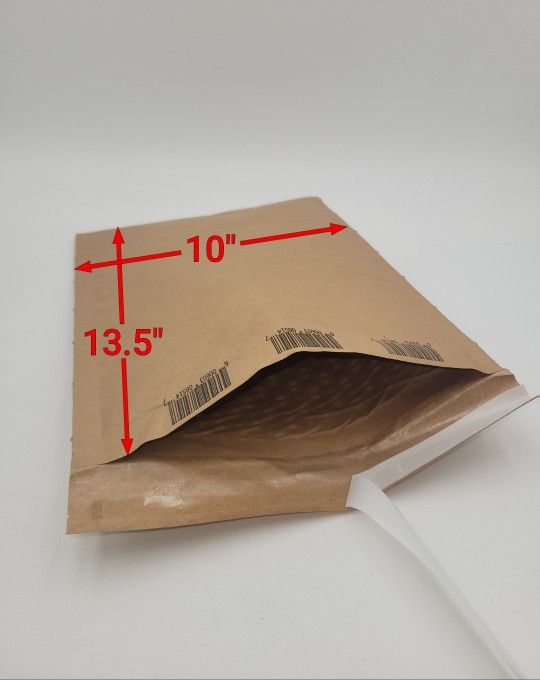 150 - 10" x 13.5" Kraft Self-Seal Natural Paper Padded Recycleble Mailers Case