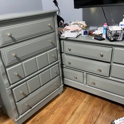 Vintage Green Matching Dressers 