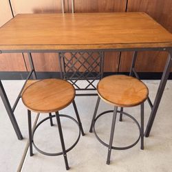 Dining Table With Two Stools