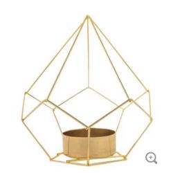 Gold Geometric Metal Candle Holder