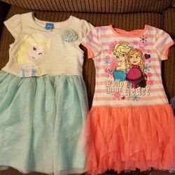 Girls Toddler Size 5 Frozen Cinderella Dresses