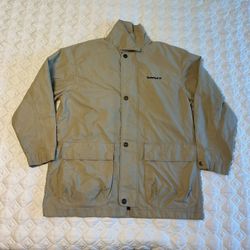 Timberland Weather Gear Luxury Zip Up Button Up Beige Collared Jacket Size S