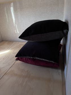 2 Black One Red Pillow 