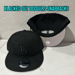 MLB New Era Los Angeles Dodgers Triple Black Blacked Out 9fifty SnapBack Hats 