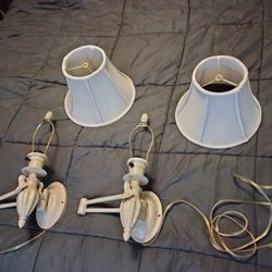  2  Side Lamps Plug With Shade