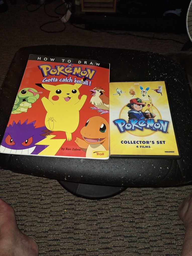 2003 Pokemon DVD And 1995 How To Draw Pokemon