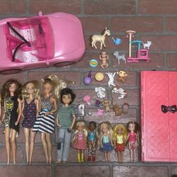 Barbie Dolls Sports Car pets And More 