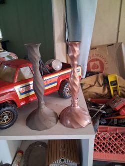 Pair Of Bronze Candlestick Holders