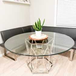 BREAKFAST NOOK + 60” Round Dining Table 