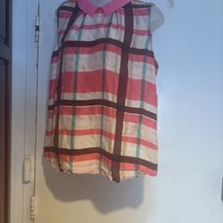 Kate spade dress shirt striped hot pink  blouse y2k logo top 
