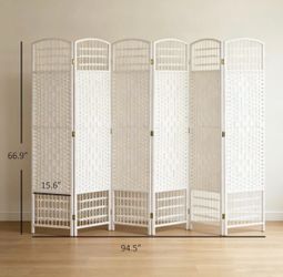 6 Panel White Divider 67”x94”