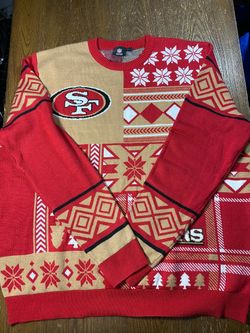 San Francisco 49ers NFL Ugly Christmas Sweater Mens 2XL FOCO Patchwork SF Logos