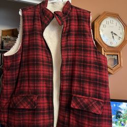 Red Multi Color Vest Lined