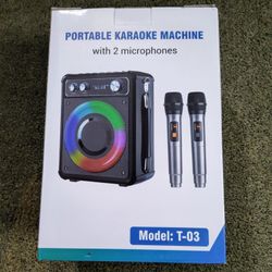 Portable Karaoke Event Machine With Two MicsNEW