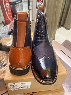 Navy Blue Men Boots