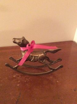 Vintage Solid Brass Rocking Horse 7x5"