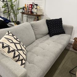 79” Gray Mid-Century Style Sofa / Couch