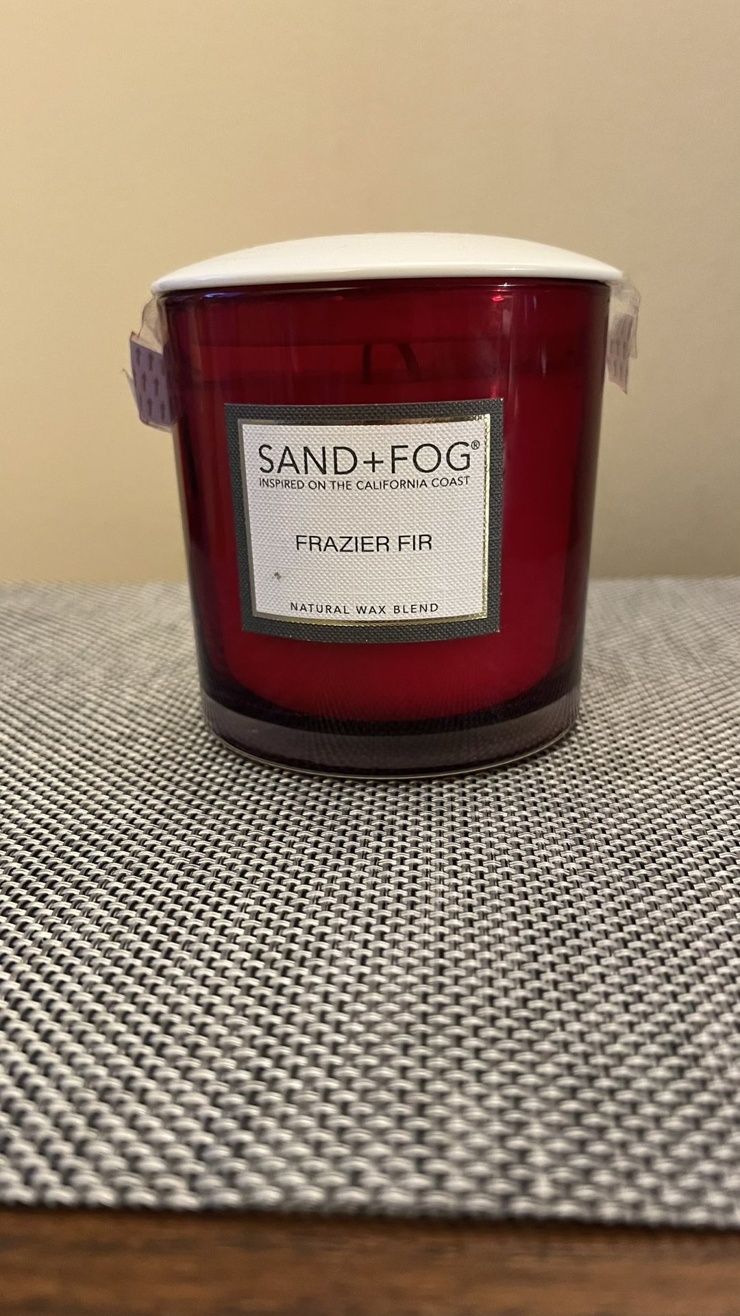 Sand & Fog 14 oz Frazier Fir Two-Wick Candle with Ceramic Lid