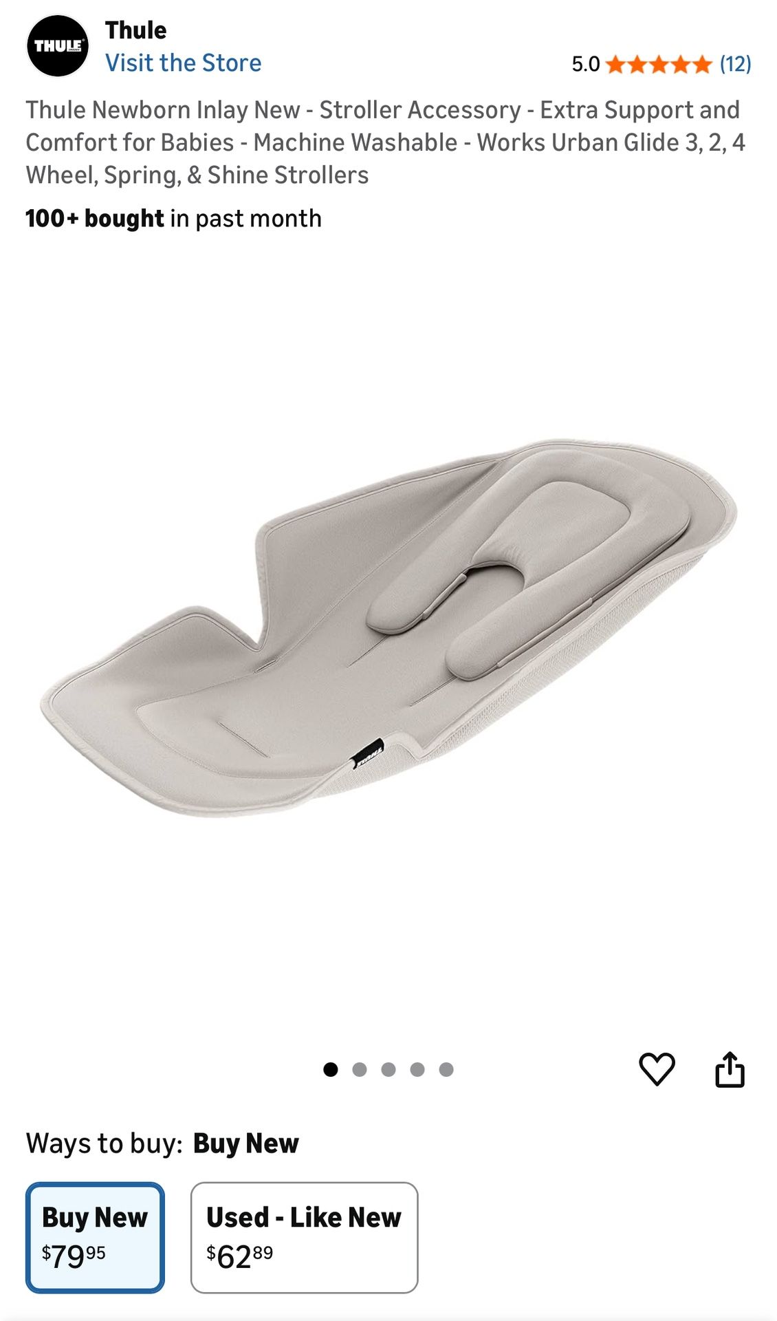 Thule Newborn Inlay - Stroller Infant Insert - Washable