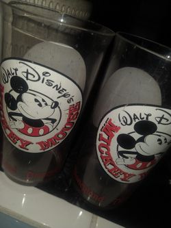 Vintage Walt Disney Mickey Mouse Plastic Cups