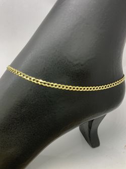  14 karat solid gold eagle anklet bracelet 10 inches  Thumbnail