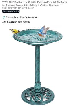 Cute 28" Bird Bath