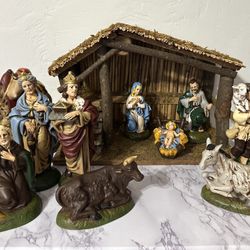 Vintage Hand Painted Nativity Set