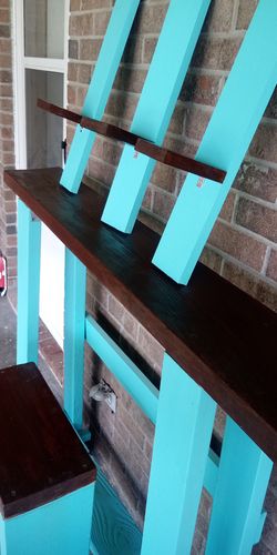 Farmhouse entryway table with matching side table