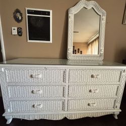 White Wicker Bedroom Set