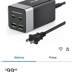 GaN Charger,USB C Charger 120W 4-Port Fast GaN USB Charging Station Laptop Charger PD 100W Adapter for iPhone 14/14 Pro, MacBook, iPad, AirPods, Dell