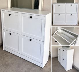 White Shoe Cabinet – 4 Drawers – Good Condition