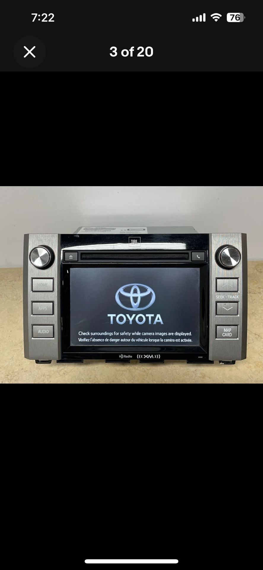 2014-2019 TUNDRA JBL GPS Stereo UNIT