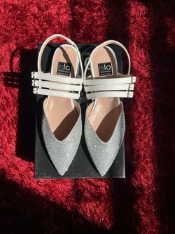 ISABELLA LORUSSO BALLET FLAT BALLERINA GLITTER SILVER SIZE 37