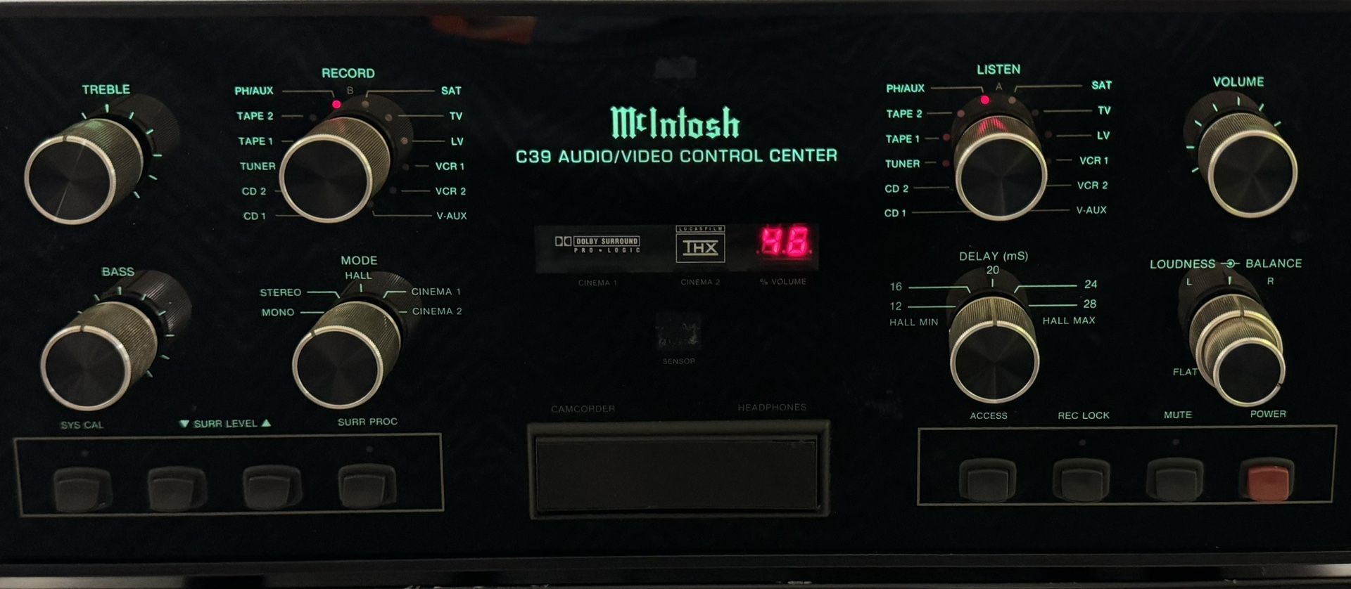 McIntosh C39 has Audio Video Control Center Preamplifier Remote Control Included