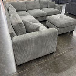 New! Super Comfy, Luxurious Touch Sofa Sectional! FREE XL OTTOMAN! 