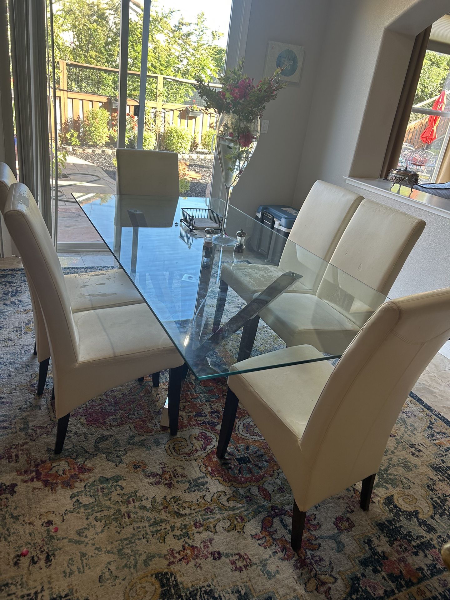 Glass Top Dining Table