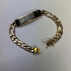 Figaro Name ID Bracelet 14k Yellow Gold 42.5grams