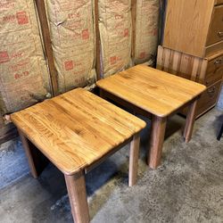 2 Oak End Tables $40