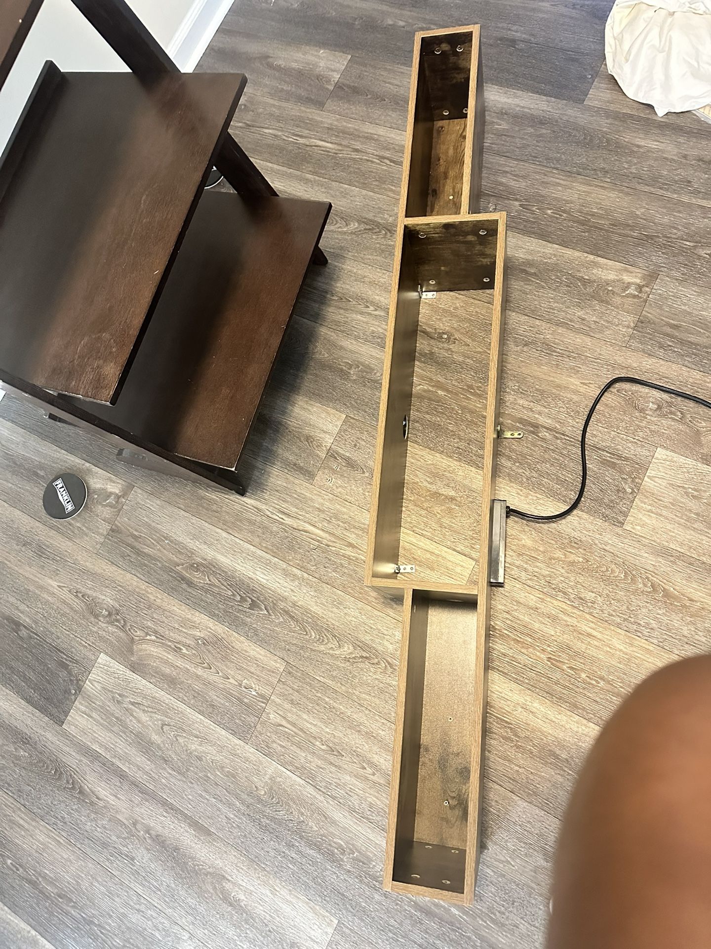 Brown Wall TV Console with outlets
