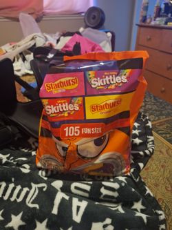105 pieces  skittles and  Starburst